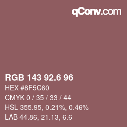 カラーコード: RGB 143 92.6 96 | qconv.com