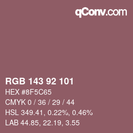 Color code: RGB 143 92 101 | qconv.com