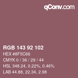 カラーコード: RGB 143 92 102 | qconv.com