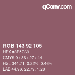 Color code: RGB 143 92 105 | qconv.com