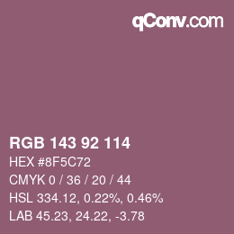 颜色代码: RGB 143 92 114 | qconv.com