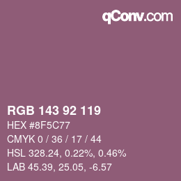 Color code: RGB 143 92 119 | qconv.com