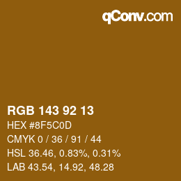 カラーコード: RGB 143 92 13 | qconv.com