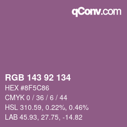 颜色代码: RGB 143 92 134 | qconv.com