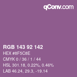 颜色代码: RGB 143 92 142 | qconv.com