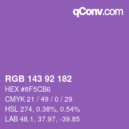 カラーコード: RGB 143 92 182 | qconv.com