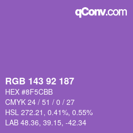 カラーコード: RGB 143 92 187 | qconv.com