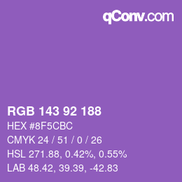 Color code: RGB 143 92 188 | qconv.com