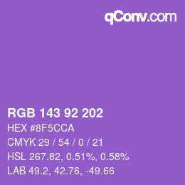 カラーコード: RGB 143 92 202 | qconv.com