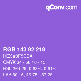 カラーコード: RGB 143 92 218 | qconv.com