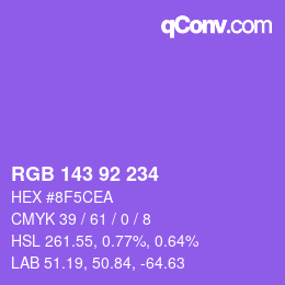 カラーコード: RGB 143 92 234 | qconv.com
