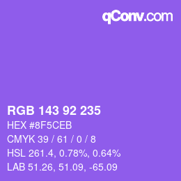 颜色代码: RGB 143 92 235 | qconv.com