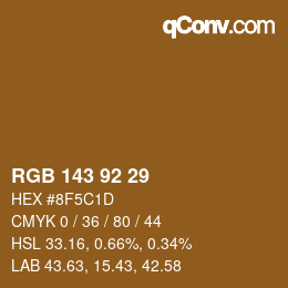 カラーコード: RGB 143 92 29 | qconv.com