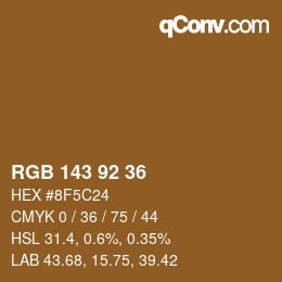 颜色代码: RGB 143 92 36 | qconv.com