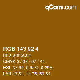 カラーコード: RGB 143 92 4 | qconv.com