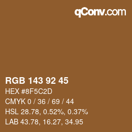 カラーコード: RGB 143 92 45 | qconv.com