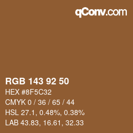 カラーコード: RGB 143 92 50 | qconv.com