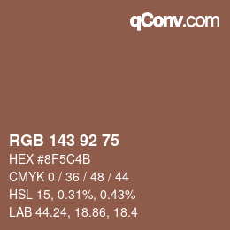 カラーコード: RGB 143 92 75 | qconv.com