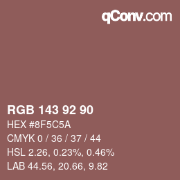 カラーコード: RGB 143 92 90 | qconv.com