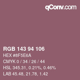 Farbcode: RGB 143 94 106 | qconv.com