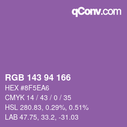 カラーコード: RGB 143 94 166 | qconv.com