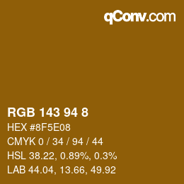 カラーコード: RGB 143 94 8 | qconv.com