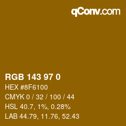 Color code: RGB 143 97 0 | qconv.com
