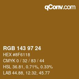 カラーコード: RGB 143 97 24 | qconv.com