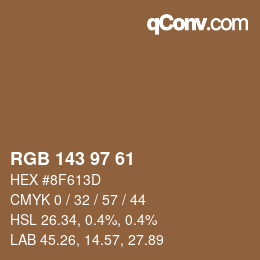 Farbcode: RGB 143 97 61 | qconv.com