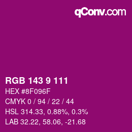 Color code: RGB 143 9 111 | qconv.com