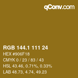 カラーコード: RGB 144.1 111 24 | qconv.com