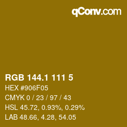 カラーコード: RGB 144.1 111 5 | qconv.com