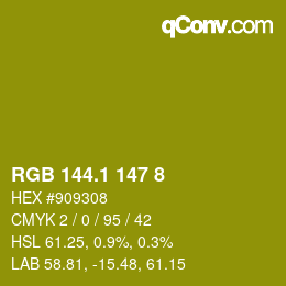 カラーコード: RGB 144.1 147 8 | qconv.com