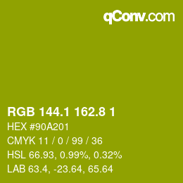 カラーコード: RGB 144.1 162.8 1 | qconv.com