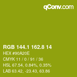 カラーコード: RGB 144.1 162.8 14 | qconv.com