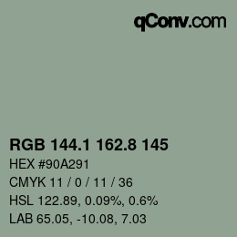 Código de color: RGB 144.1 162.8 145 | qconv.com