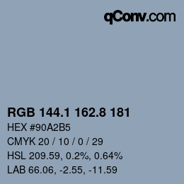 Color code: RGB 144.1 162.8 181 | qconv.com
