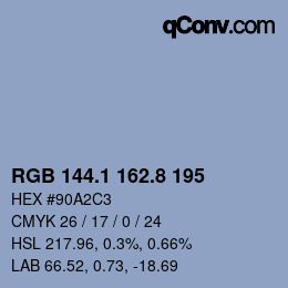 Color code: RGB 144.1 162.8 195 | qconv.com