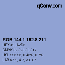 Color code: RGB 144.1 162.8 211 | qconv.com