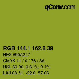 カラーコード: RGB 144.1 162.8 39 | qconv.com