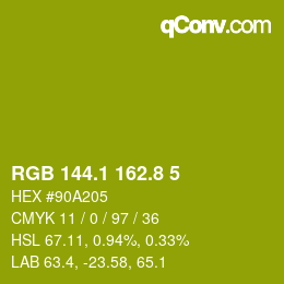 カラーコード: RGB 144.1 162.8 5 | qconv.com