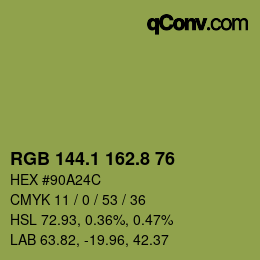 カラーコード: RGB 144.1 162.8 76 | qconv.com