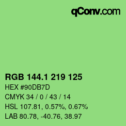 カラーコード: RGB 144.1 219 125 | qconv.com