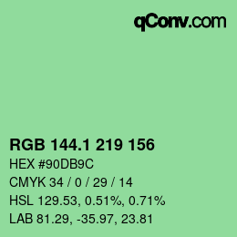 カラーコード: RGB 144.1 219 156 | qconv.com
