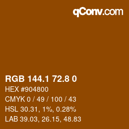 Farbcode: RGB 144.1 72.8 0 | qconv.com