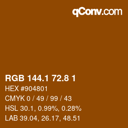 Color code: RGB 144.1 72.8 1 | qconv.com