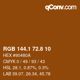 Color code: RGB 144.1 72.8 10 | qconv.com
