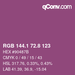 カラーコード: RGB 144.1 72.8 123 | qconv.com