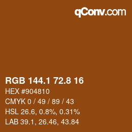 Color code: RGB 144.1 72.8 16 | qconv.com