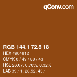 Color code: RGB 144.1 72.8 18 | qconv.com
